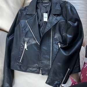 Express black faux leather jacket.  Never worn